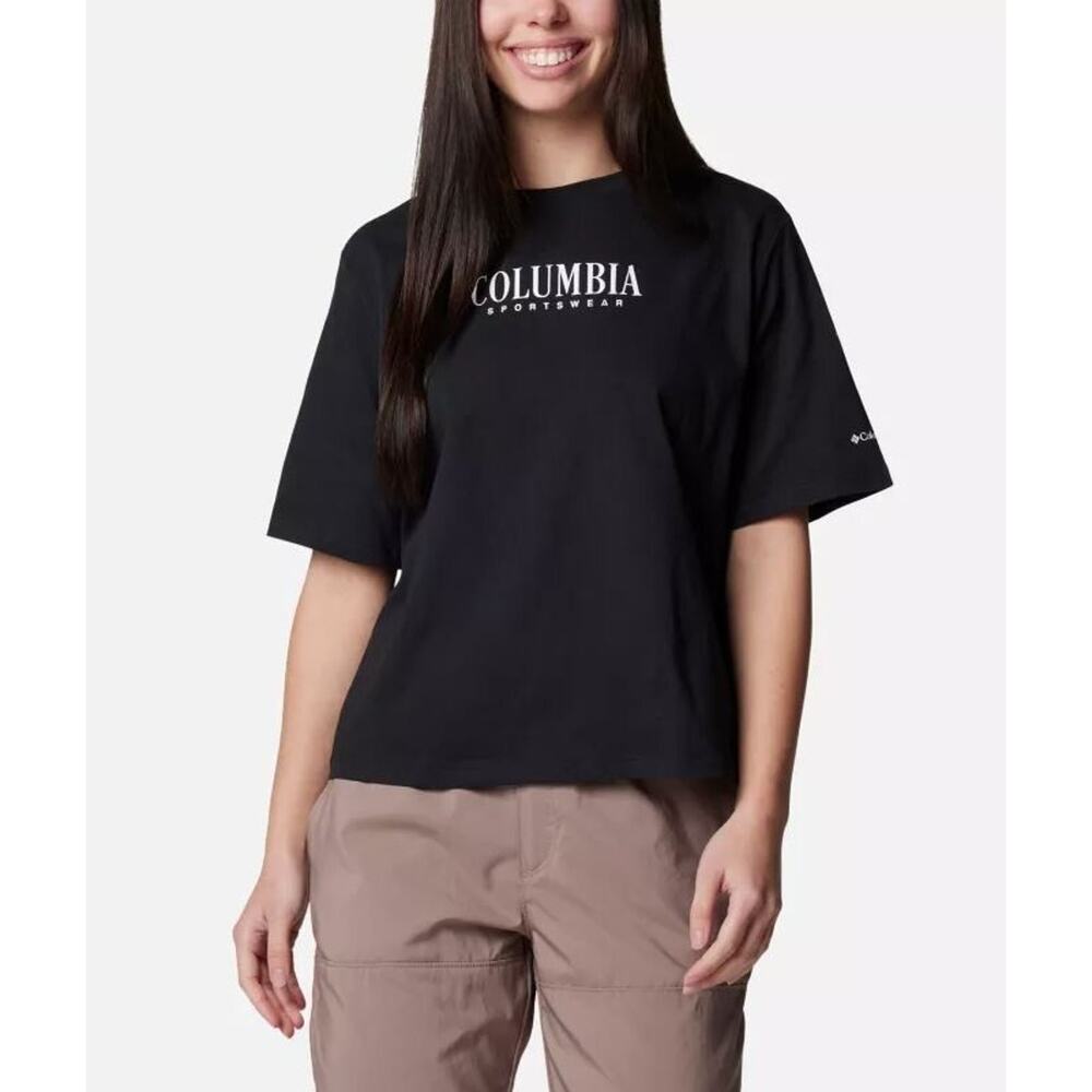 Columbia Women's North Cascade Relaxed Short Sleeve T-Shirt in Black 2XL $30‎